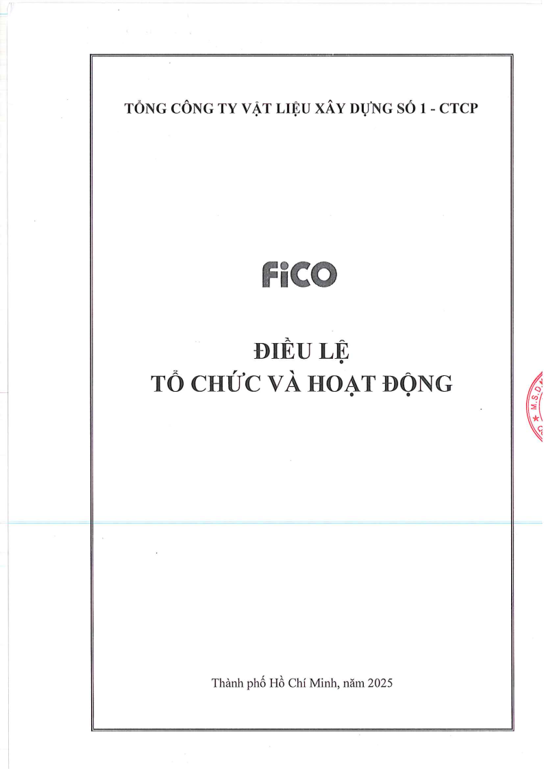 Điều lệ Tổ chức và Hoạt động FiCO năm 2025