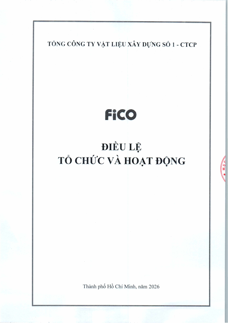 Điều lệ tổ chức và hoạt động FiCO 2026